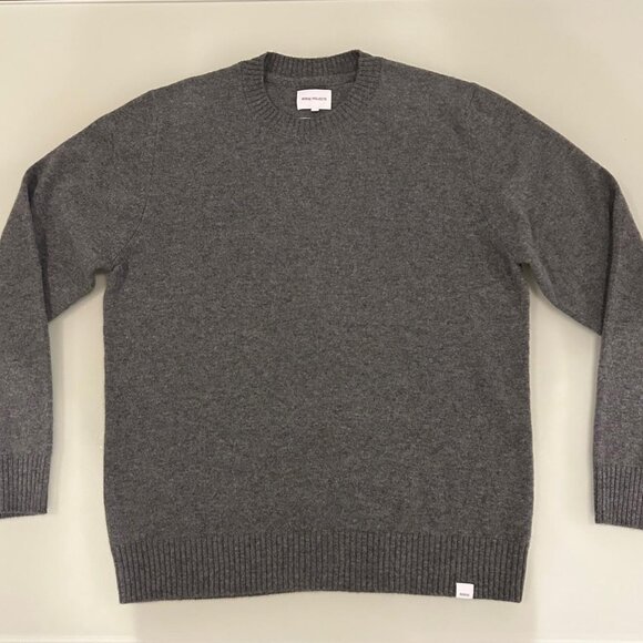 Norse Projects - Men’s L Norse Standard Merino Lambswool Sweater - Grey Melange - Picture 2 of 7